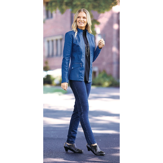 Faux Leather Jacket, , large