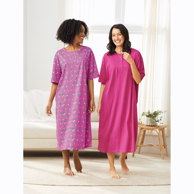 2-Pack Comfort Henley Nightshirt | Dr. Leonard's