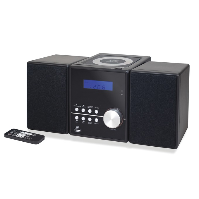 ProScan Compact CD Shelf Stereo with Bluetooth, Black, large