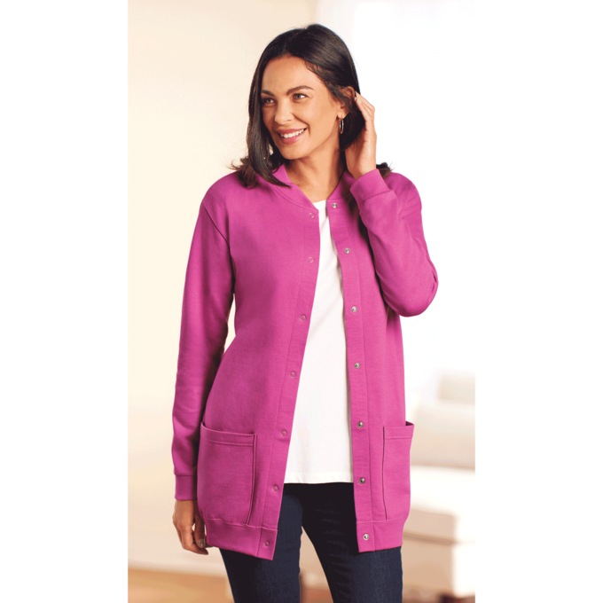 Snap-Front Cardigan, , large