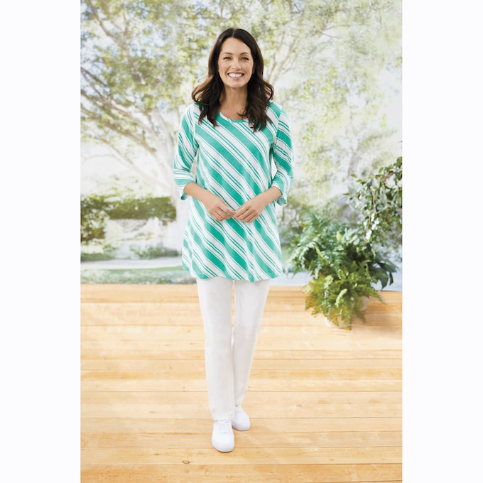 Diagonal Stripe Tunic, , large