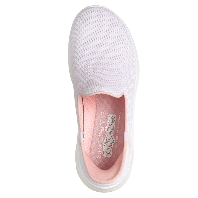 Skechers Women's Slip-Ins GO WALK Flex Relish Slip-On, White Pink, large