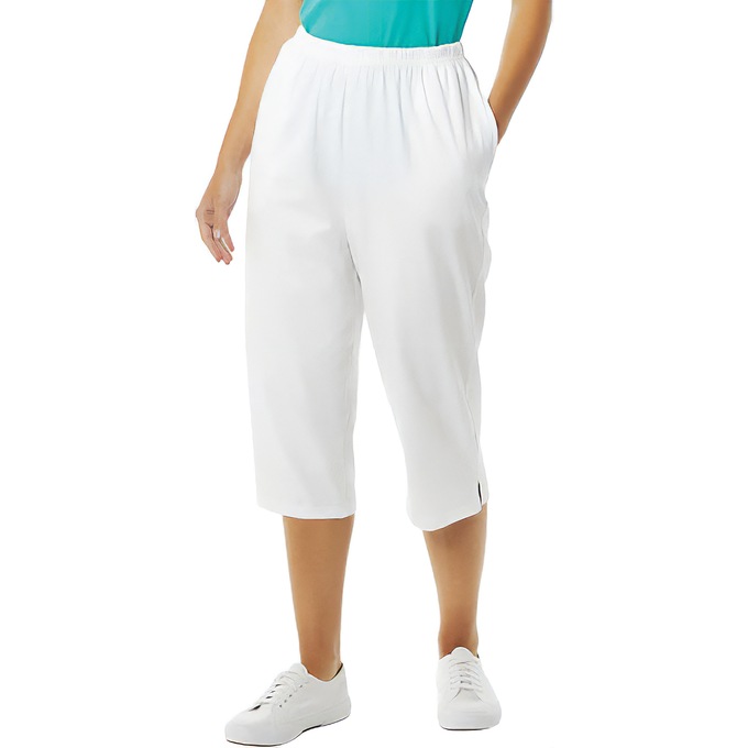 Knit Capri, White, large