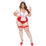 Plus-Size 2-Piece Snap Crotch Nurse&rsquo;s Bodysuit Costume By Leg Avenue, , large