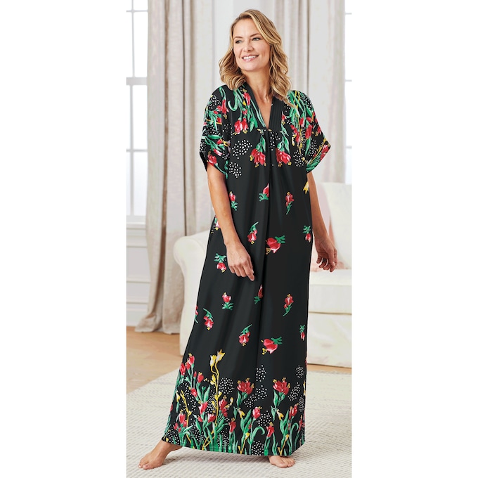 Trapunto Trim Caftan, , large
