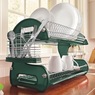 Space-Saving 2-Tier Dish Drying Rack with Utensil Holder, , large