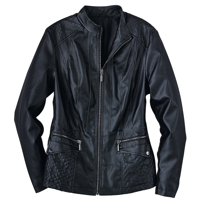 Faux Leather Jacket, , large