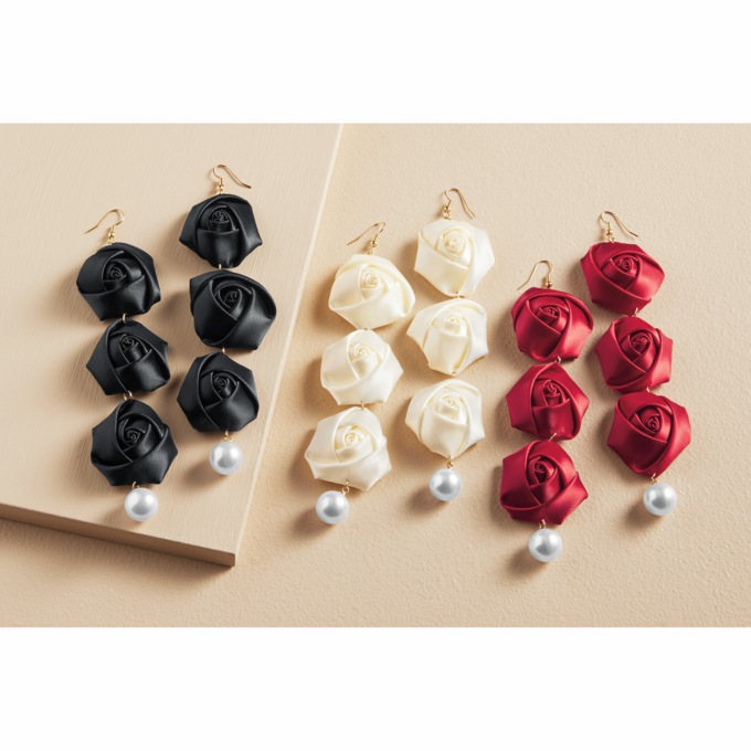 Rosette Faux-Pearl Earrings, , large