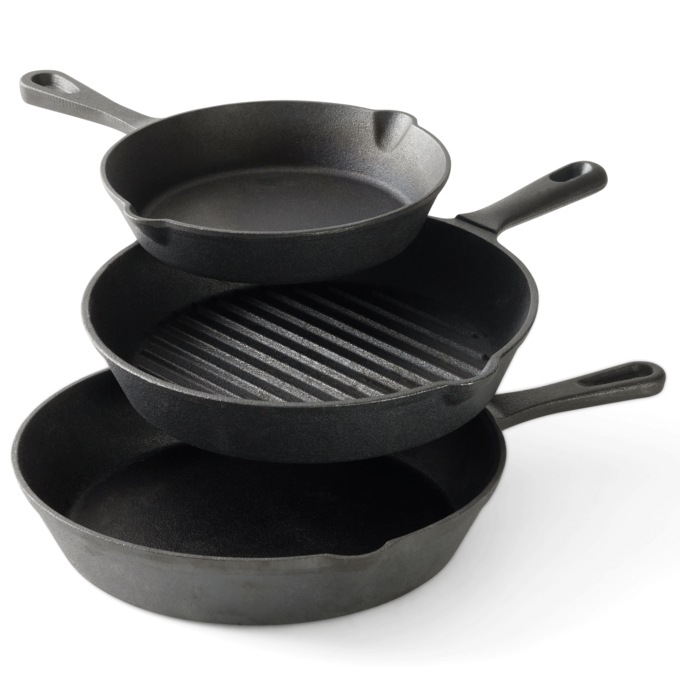 7-Piece Pre-Seasoned Cast Iron Cookware Set, , large
