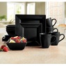 16-Piece Modern Square Dinnerware Set in Solid Colors, , large
