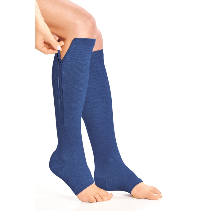 Open-Toe Compression Knee-Highs, , large