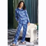 Brynn Satin PJ Set with Botton-Down Top and Relaxed-Fit Pant, , large