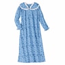 Flannel Cotton Nightgown with Lace Trim, , large