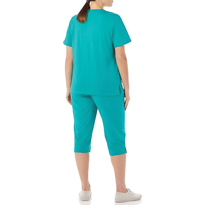 Embroidered Capri Set, Jade, large