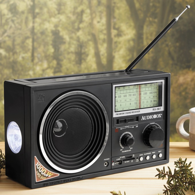 Audiobox Solar Bluetooth Emergency Radio & Light, , large