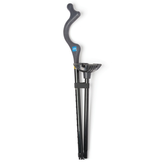 Medline Folding Aluminum Posture Cane with Self-Standing Base, Black, large