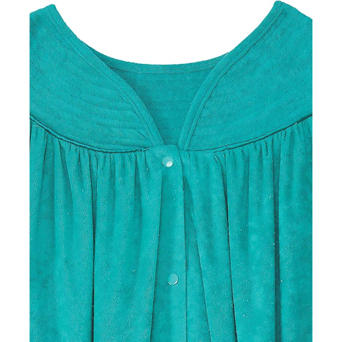 Snap-Front Long Terry Robe, Tropical Green, large