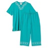 Embroidered Capri Set, Jade, large