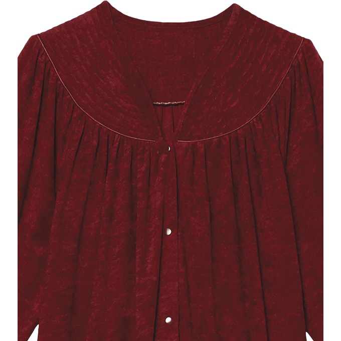 Snap-Front Long Terry Robe, Wine, large