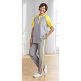 Short-Sleeve Henley Baseball Tunic, Gray Sunshine, large