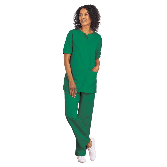 Short-Sleeve Henley Pant Set, , large