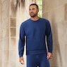 Men's Crewneck Sweatshirt & Fleece Jogger, Navy, large