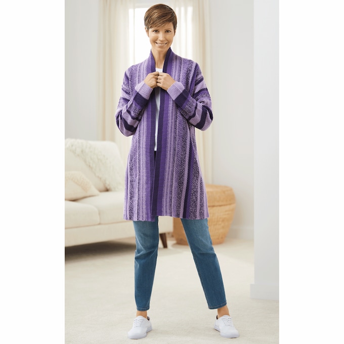 Striped Layering Duster, , large