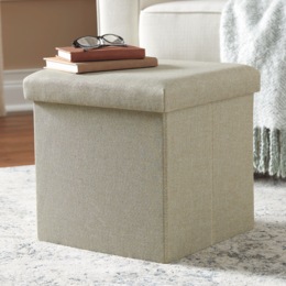 Folding Storage Ottoman, , large