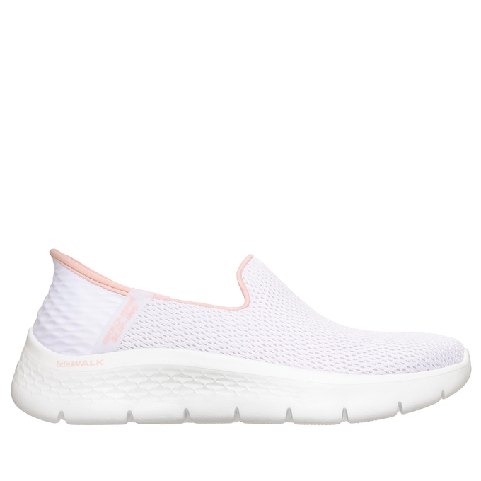 Skechers Women's Slip-Ins GO WALK Flex Relish Slip-On, White Pink, large