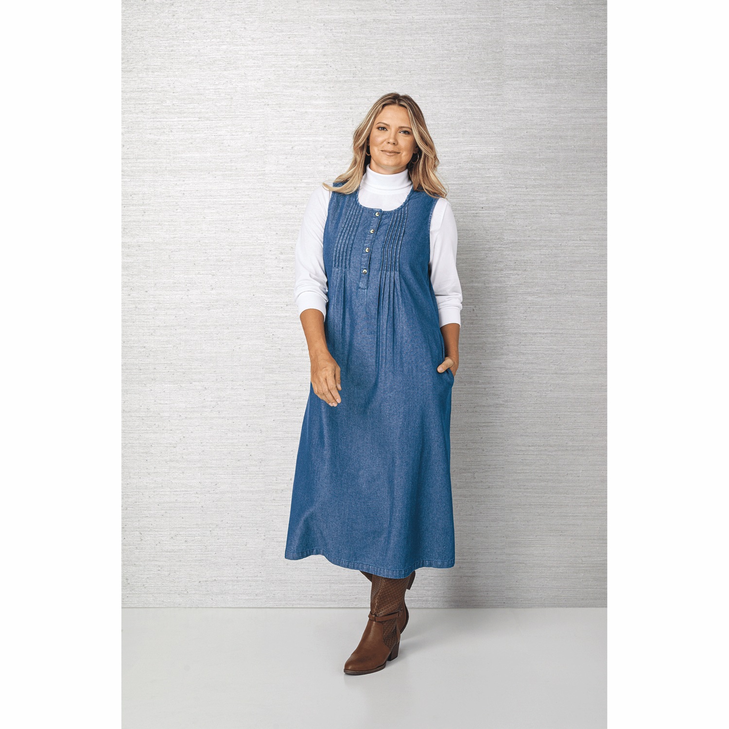 Pintuck Camen Jean Vest