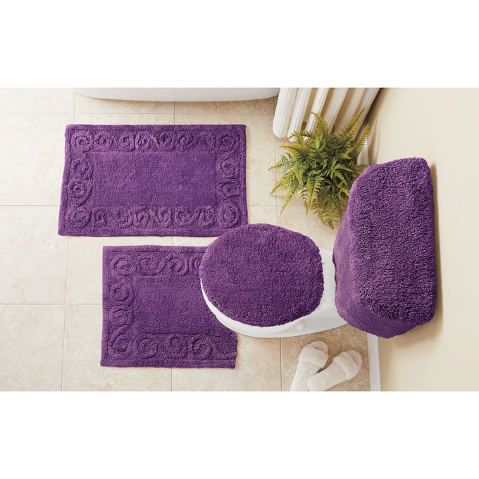 Color Connection 5-Piece Cotton Bath Rug & Toilet Cover Set, , large