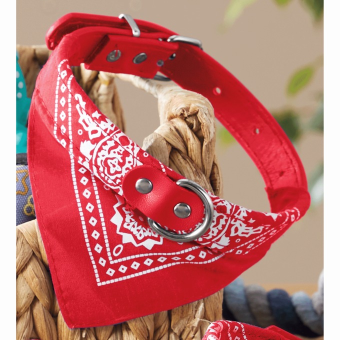 Bandana Pet Collar, Red, large