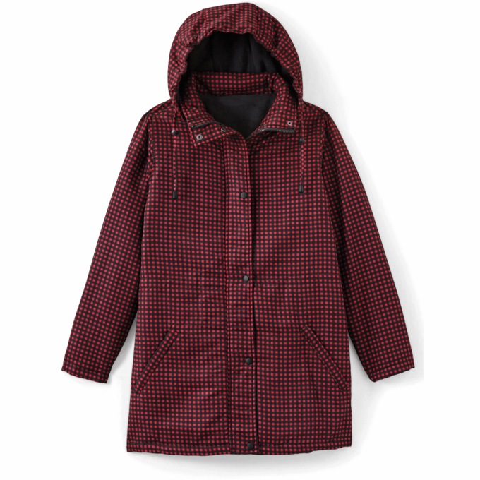 Anorak Coat, Red Black Plaid, large
