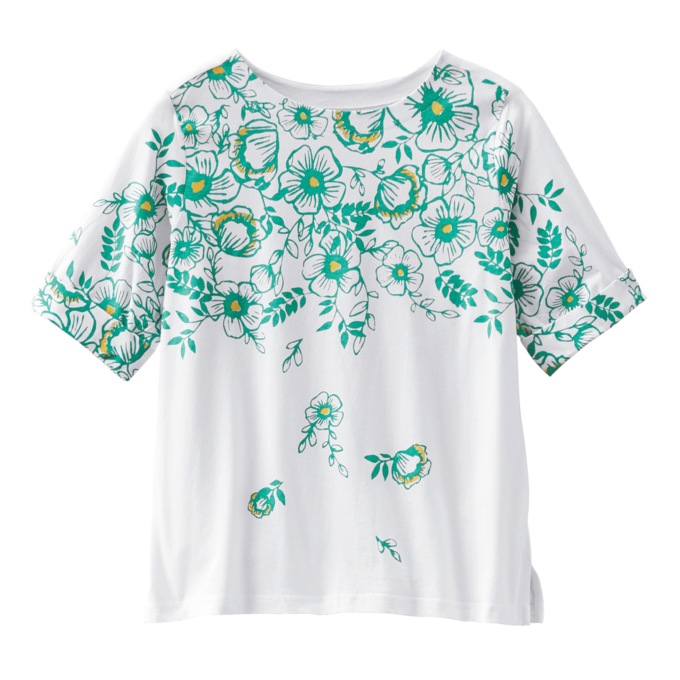 Roll Sleeve Top, Sea Green, large