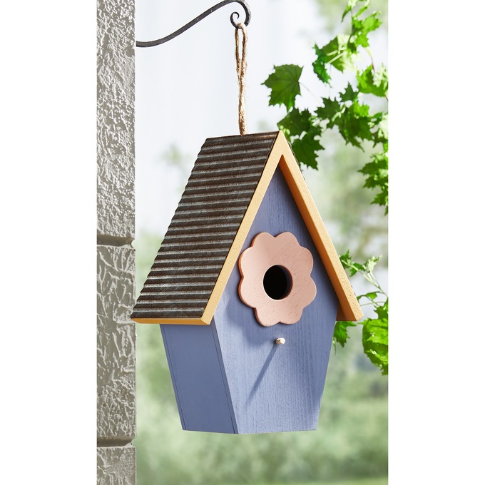 Floral Wood Birdhouse, , large
