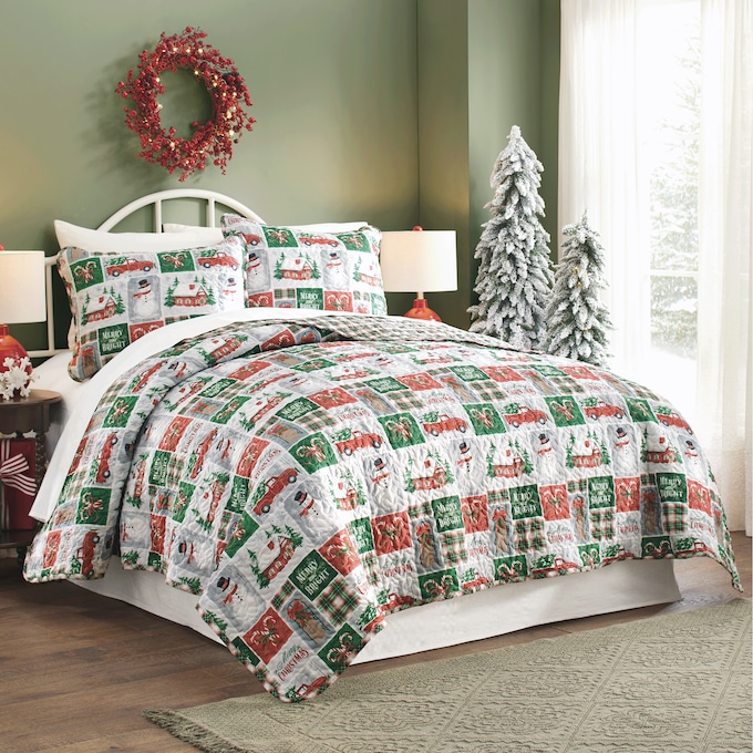 Reversible Winter Quilt Set, , large