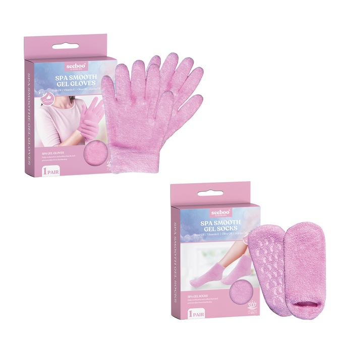 Spa Smooth Gel Gloves & Sock Set, , large