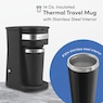 Elite Gourmet 1-Cup Coffee Maker with Travel Mug, Black, large