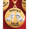 Goldtone Faith Round Pendant, , large