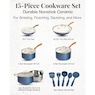 Gotham Steel Natural 15-Piece Ceramic Nonstick Cookware Set, , large