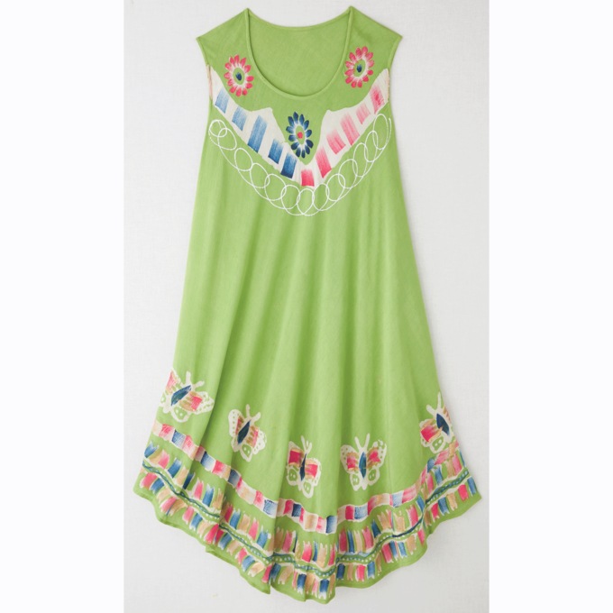 Sleeveless Umbrella Dress, Kiwi, large