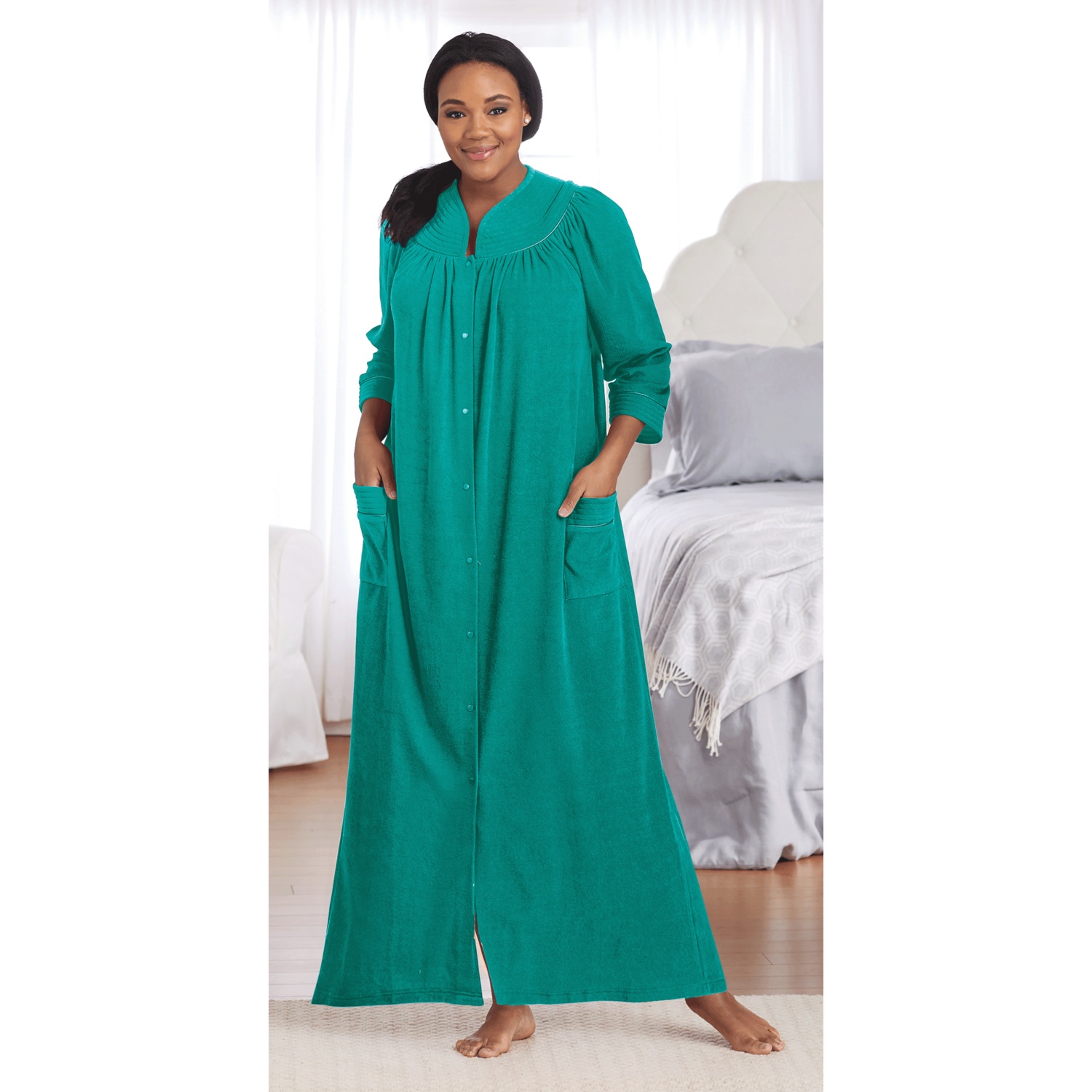 Snap-Front Long Terry Robe | Dr. Leonard's