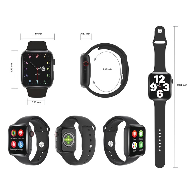 ProScan Bluetooth Smartwatch, Black, large