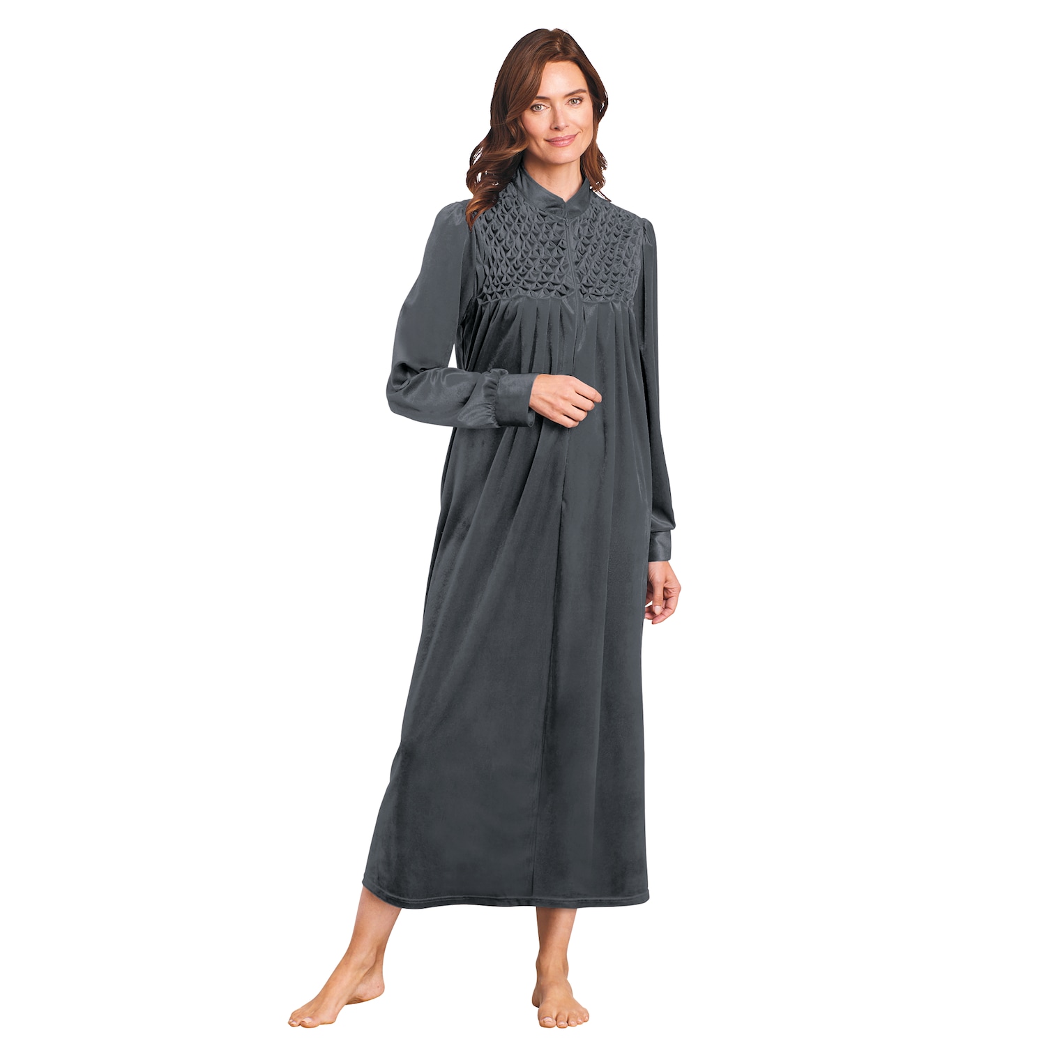 Zip Front Velour Robe | Dr. Leonard's