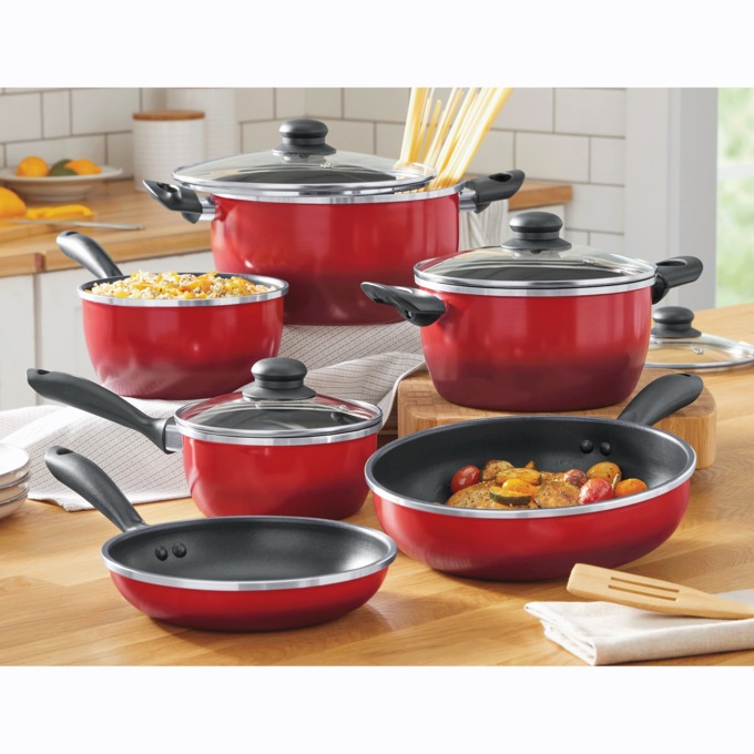 Gradient 10-Piece Aluminum Cookware Set, , large